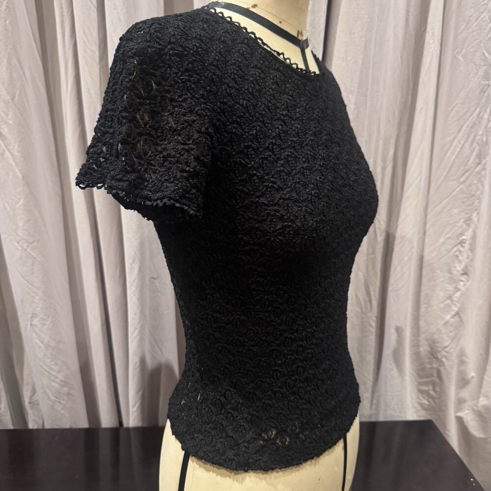 Ann Ferriday VTG Snowflake Lace Top S - Picture 2 of 5